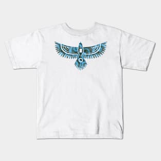 ✪ Eagle / Abstract blue pattern style / Tattoo ✪ Kids T-Shirt